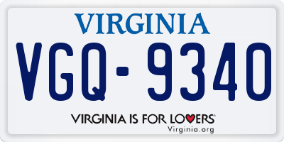 VA license plate VGQ9340