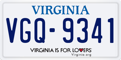 VA license plate VGQ9341