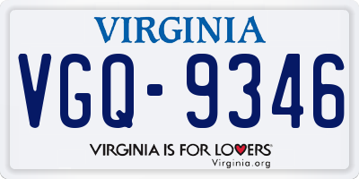 VA license plate VGQ9346
