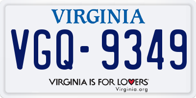 VA license plate VGQ9349