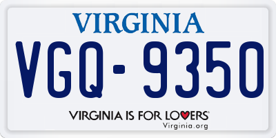 VA license plate VGQ9350