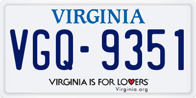VA license plate VGQ9351