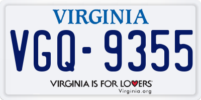 VA license plate VGQ9355