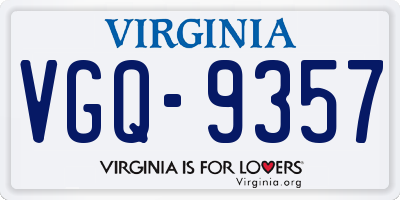 VA license plate VGQ9357