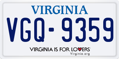 VA license plate VGQ9359