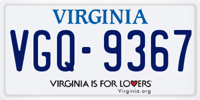VA license plate VGQ9367