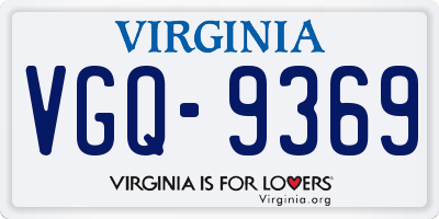 VA license plate VGQ9369