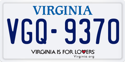 VA license plate VGQ9370