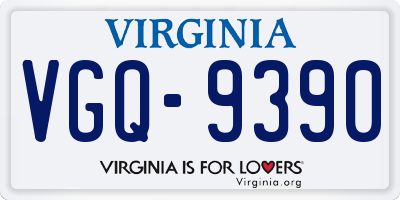 VA license plate VGQ9390