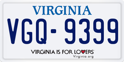 VA license plate VGQ9399