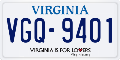 VA license plate VGQ9401