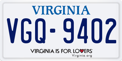 VA license plate VGQ9402