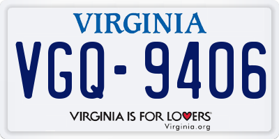 VA license plate VGQ9406