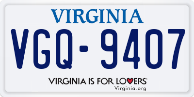 VA license plate VGQ9407