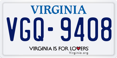 VA license plate VGQ9408