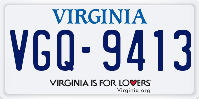 VA license plate VGQ9413
