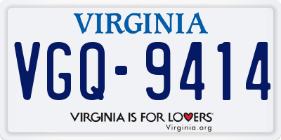 VA license plate VGQ9414