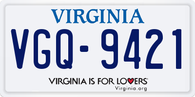 VA license plate VGQ9421