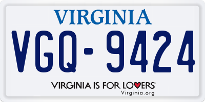 VA license plate VGQ9424