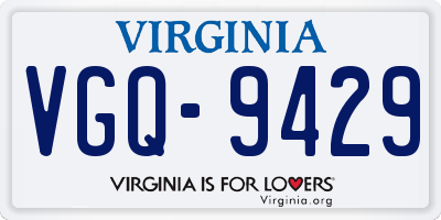 VA license plate VGQ9429