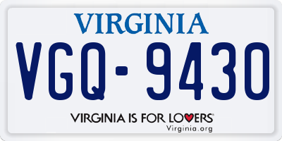VA license plate VGQ9430