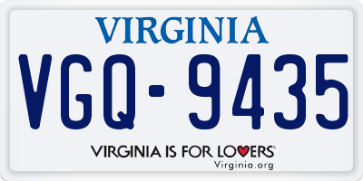 VA license plate VGQ9435