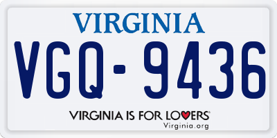 VA license plate VGQ9436