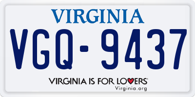 VA license plate VGQ9437