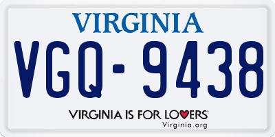 VA license plate VGQ9438