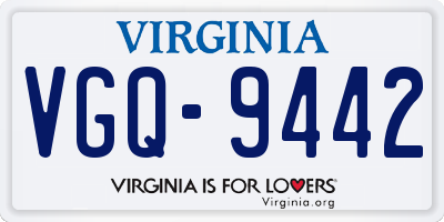 VA license plate VGQ9442