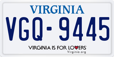 VA license plate VGQ9445
