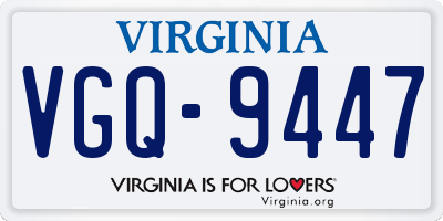 VA license plate VGQ9447