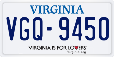 VA license plate VGQ9450