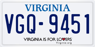 VA license plate VGQ9451