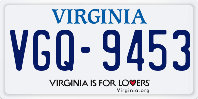 VA license plate VGQ9453
