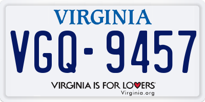 VA license plate VGQ9457