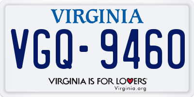 VA license plate VGQ9460