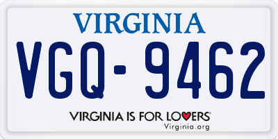 VA license plate VGQ9462