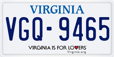 VA license plate VGQ9465