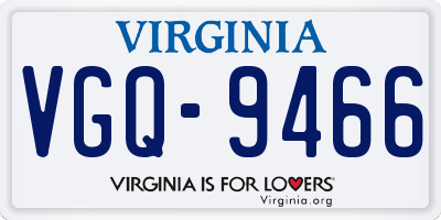 VA license plate VGQ9466