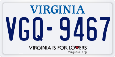 VA license plate VGQ9467