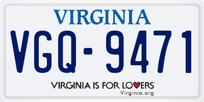 VA license plate VGQ9471