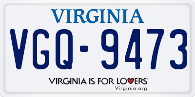 VA license plate VGQ9473