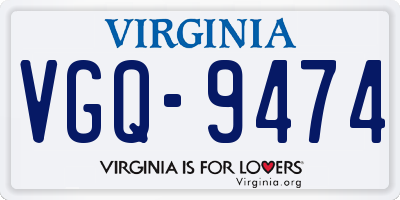 VA license plate VGQ9474