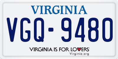 VA license plate VGQ9480