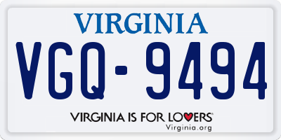 VA license plate VGQ9494