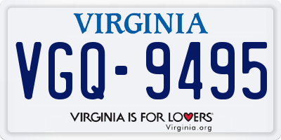 VA license plate VGQ9495