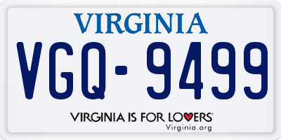 VA license plate VGQ9499