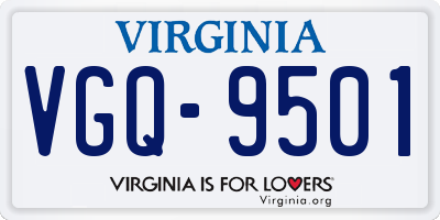 VA license plate VGQ9501