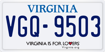 VA license plate VGQ9503